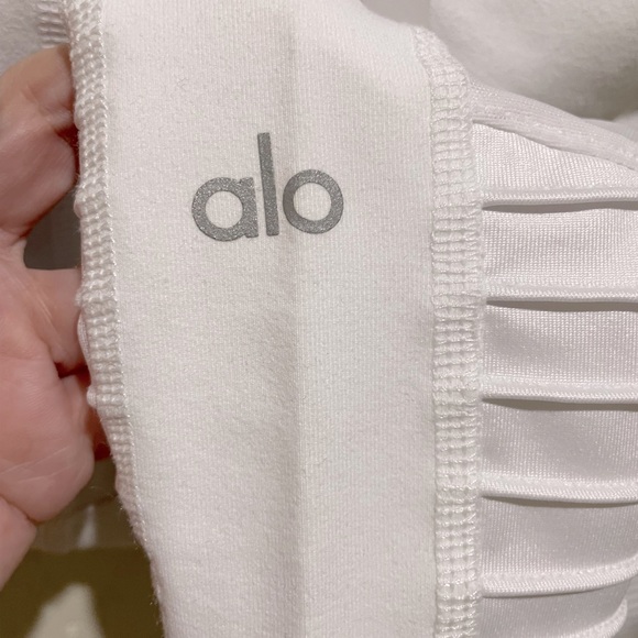 NWT Alo Yoga High Waist Moto Leggings White White Glossy Size S - Picture 6 of 8